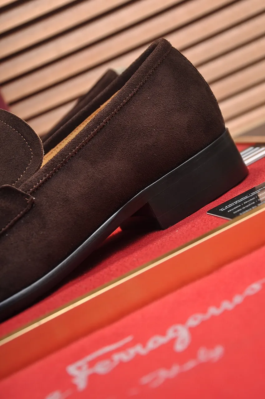 Men's shoes 💰500💶[Ferragamo/Ferragamo] The latest model in the counter. Original imported high-quality cowhide with open edges + imported 🐂 water-dyed cowhide lining + original luxury metal buckle + original combined outsole. Comparison without pressure 38--45 (45 is custom-made and cannot be returned or exchanged)